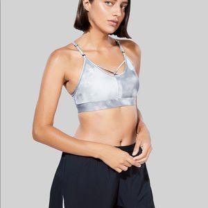 Nike x Barry’s Bootcamp Indy Icon Clash Bra- smoke grey/black- size small